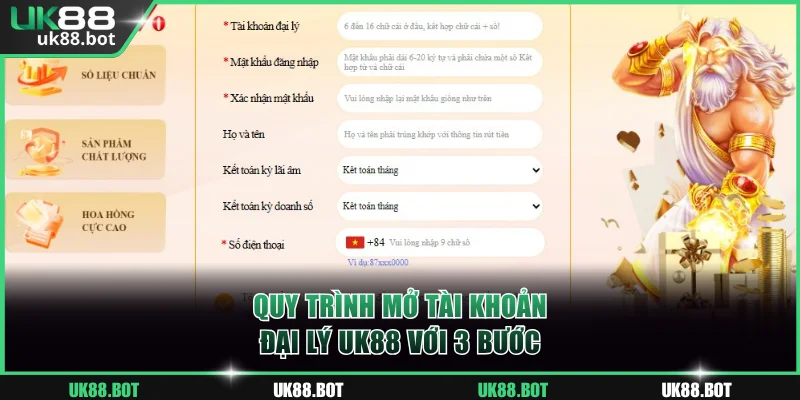 Quy trình mở tài khoản đại lý UK88